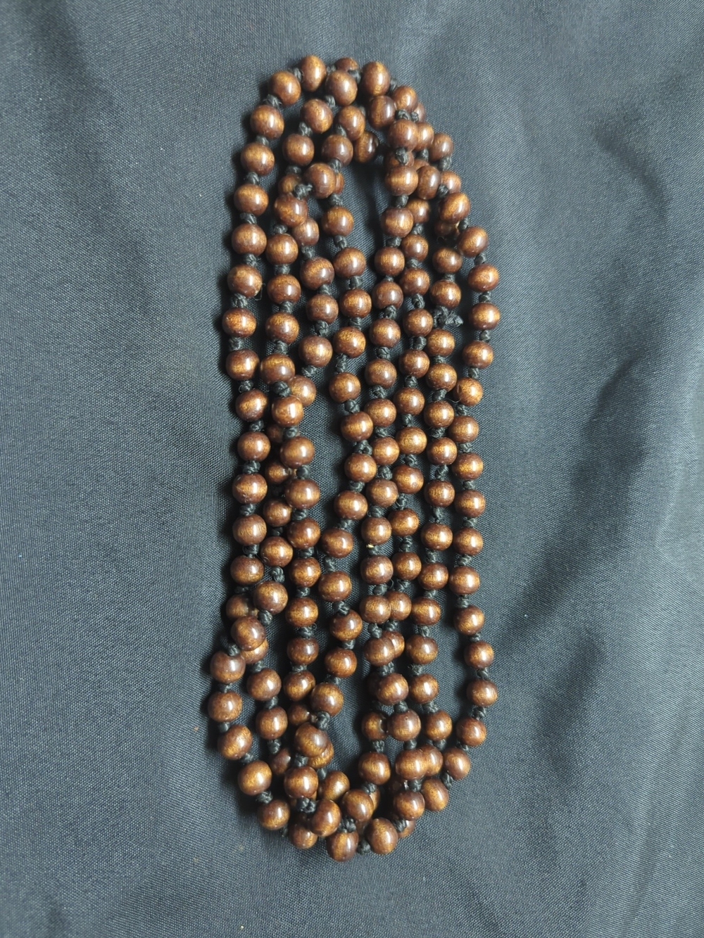 Handmade Brown Wood Bead Necklace - Natural Style